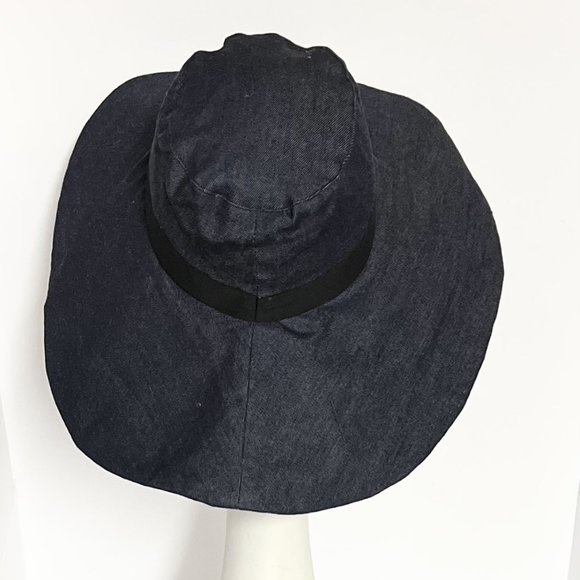Wide Brim Denim Sun Hat